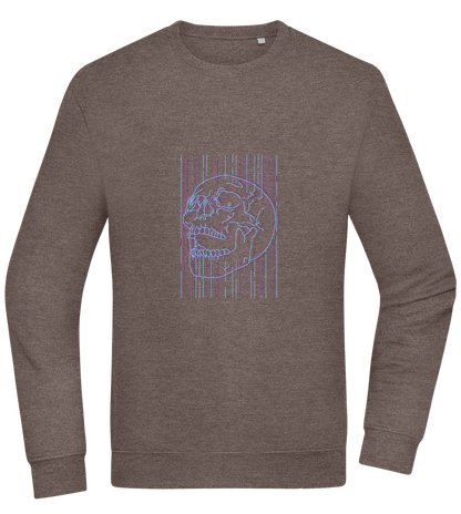 Neon Lines Skull Design - Comfort Essential Unisex Sweater_CHARCOAL CHIN_front