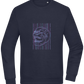 Neon Lines Skull Design - Comfort Essential Unisex Sweater_FRENCH NAVY_front