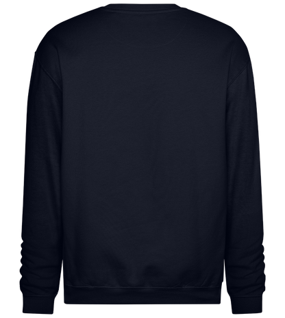 Neon Lines Skull Design - Comfort Essential Unisex Sweater_FRENCH NAVY_back