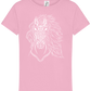White Abstract Horsehead Design - Comfort girls' t-shirt_PINK ORCHID_front