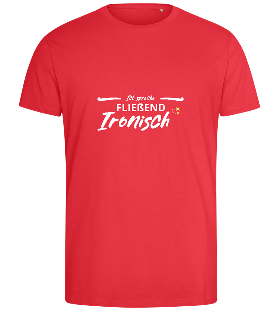 Fluently Ironic Design - Comfort men's fitted t-shirt_BRIGHT RED_front