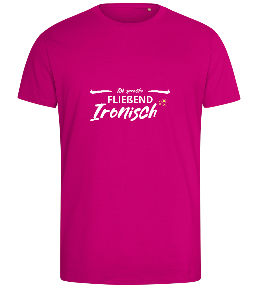 Fluently Ironic Design - Comfort men's fitted t-shirt_FUCHSIA_front