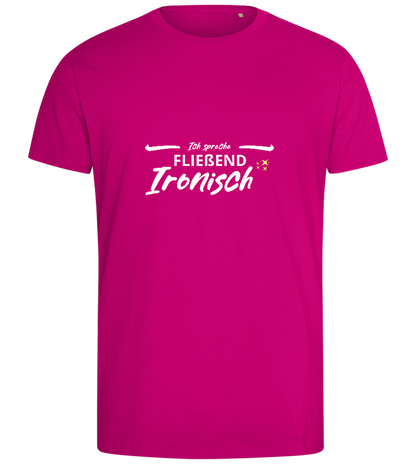 Fluently Ironic Design - Comfort men's fitted t-shirt_FUCHSIA_front