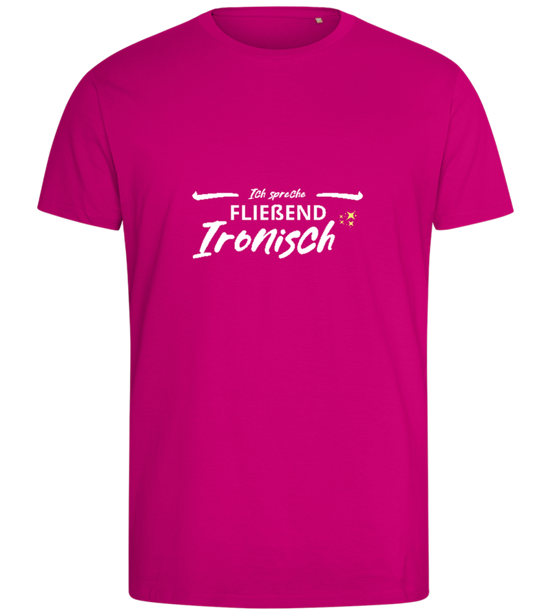 Fluently Ironic Design - Comfort men's fitted t-shirt_FUCHSIA_front