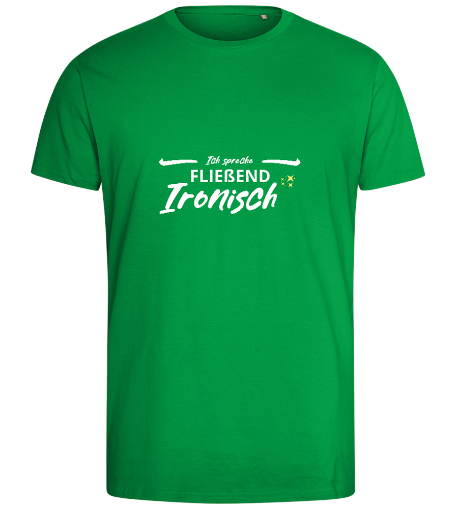 Fluently Ironic Design - Comfort men's fitted t-shirt_MEADOW GREEN_front