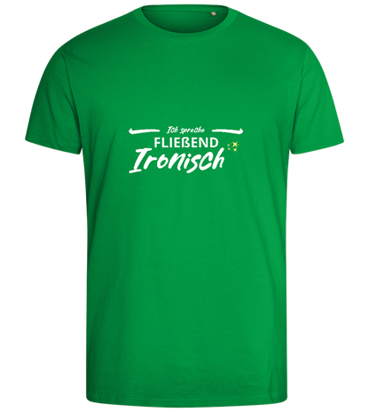 Fluently Ironic Design - Comfort men's fitted t-shirt_MEADOW GREEN_front