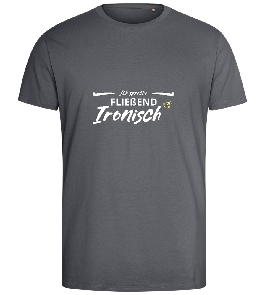 Fluently Ironic Design - Comfort men's fitted t-shirt_MOUSE GREY_front