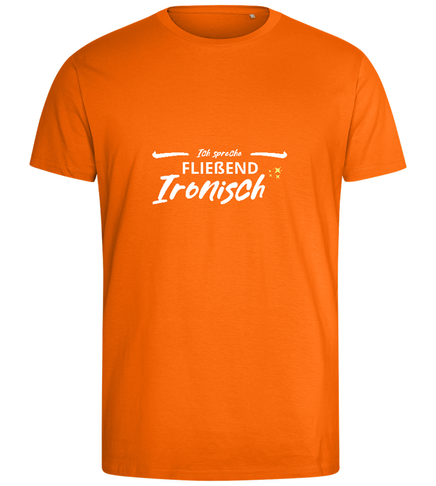 Fluently Ironic Design - Comfort men's fitted t-shirt_ORANGE_front