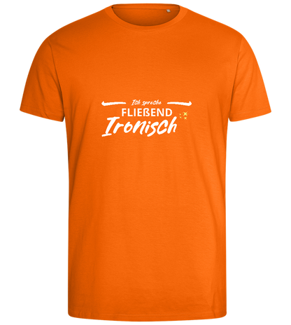 Fluently Ironic Design - Comfort men's fitted t-shirt_ORANGE_front