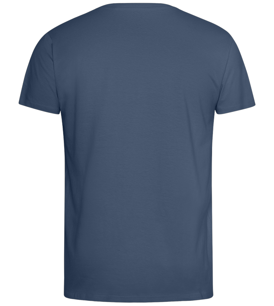 Fluently Ironic Design - Comfort men's fitted t-shirt_DENIM_back