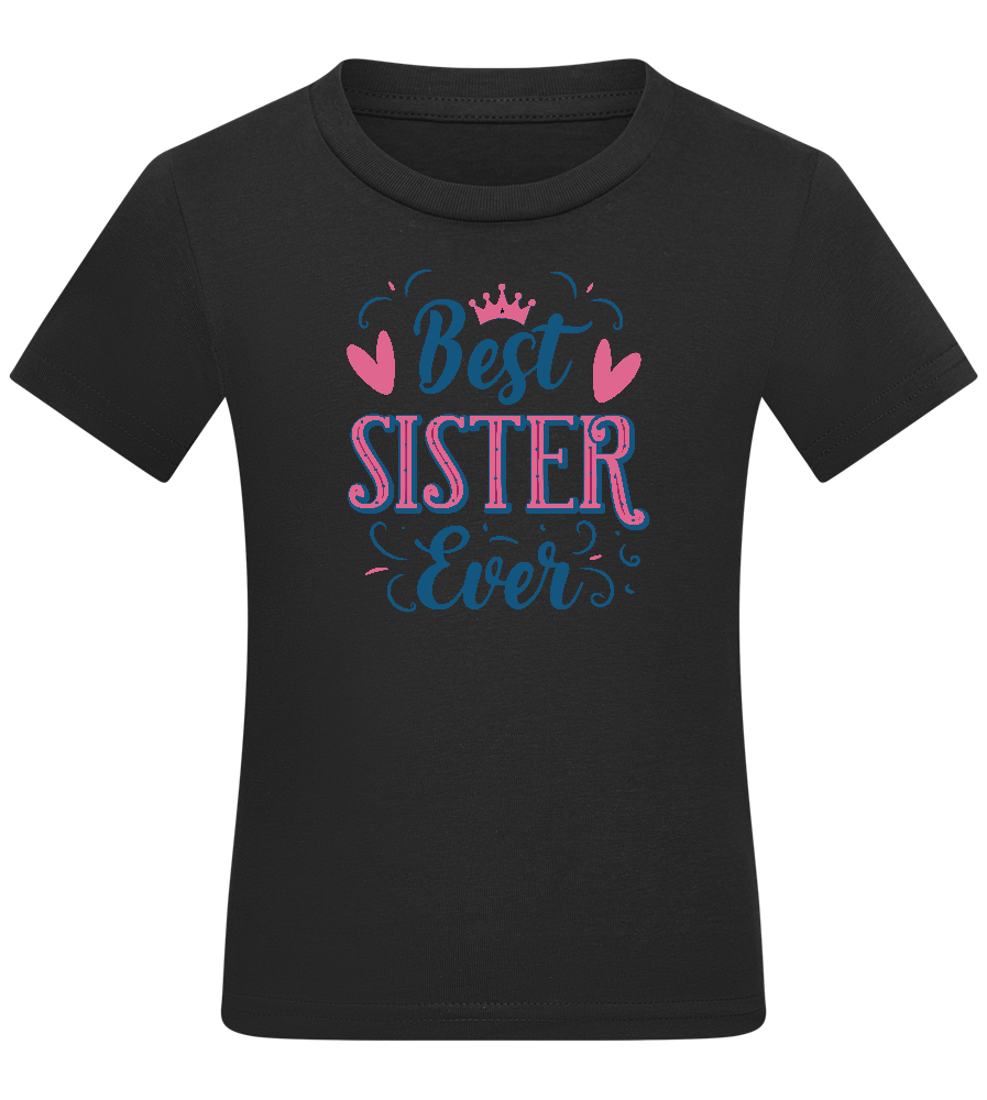 Best Sister Ever Design - Comfort kids fitted t-shirt_DEEP BLACK_front