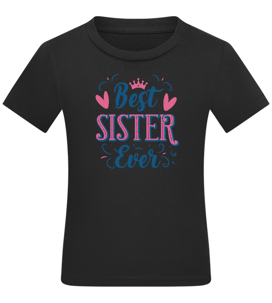 Best Sister Ever Design - Comfort kids fitted t-shirt_DEEP BLACK_front
