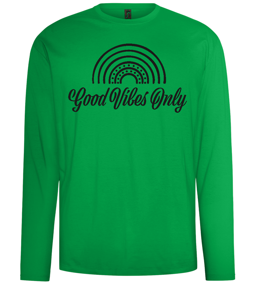 Good Vibes Only Design - Comfort men's long sleeve t-shirt_MEADOW GREEN_front