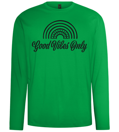 Good Vibes Only Design - Comfort men's long sleeve t-shirt_MEADOW GREEN_front