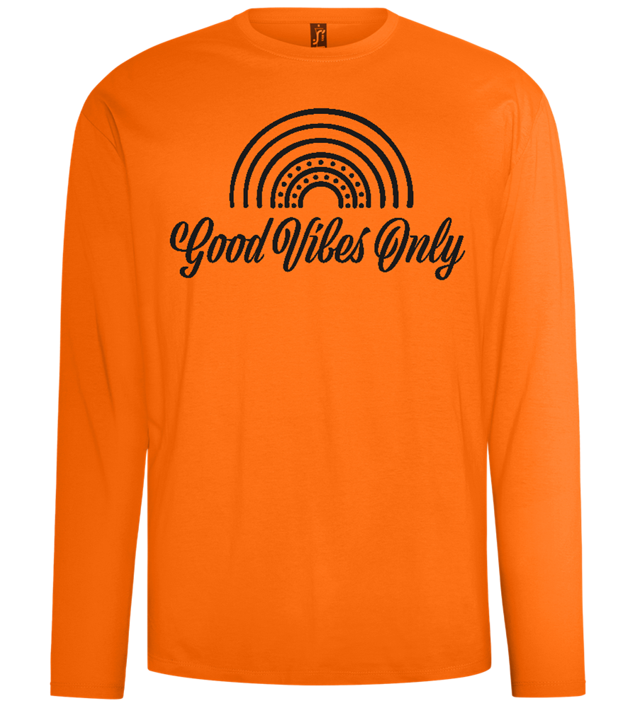 Good Vibes Only Design - Comfort men's long sleeve t-shirt_ORANGE_front