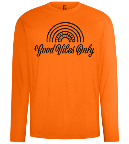 Good Vibes Only Design - Comfort men's long sleeve t-shirt_ORANGE_front