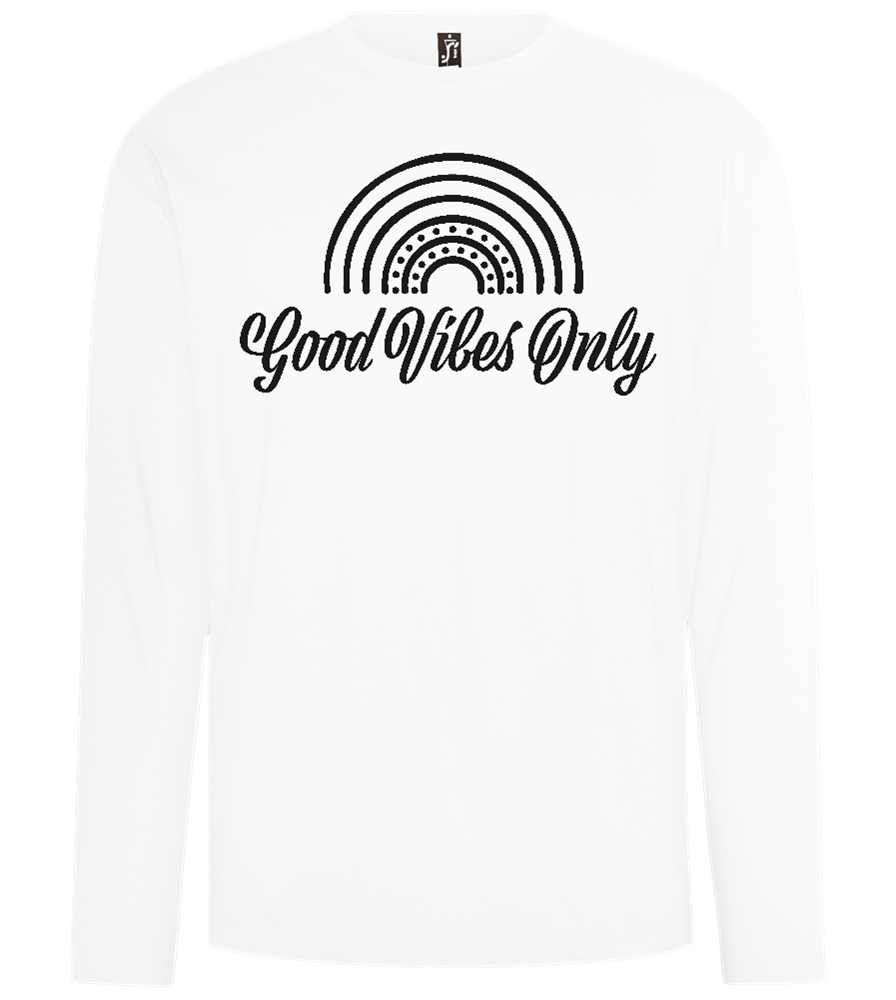 Good Vibes Only Design - Comfort men's long sleeve t-shirt_WHITE_front