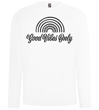 Good Vibes Only Design - Comfort men's long sleeve t-shirt_WHITE_front