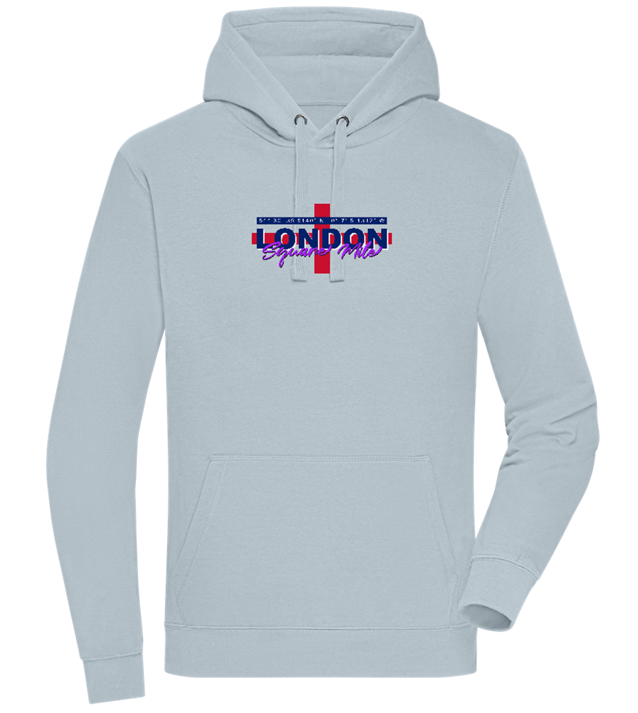 Square Mile Design - Premium unisex hoodie_CREAMY BLUE_front