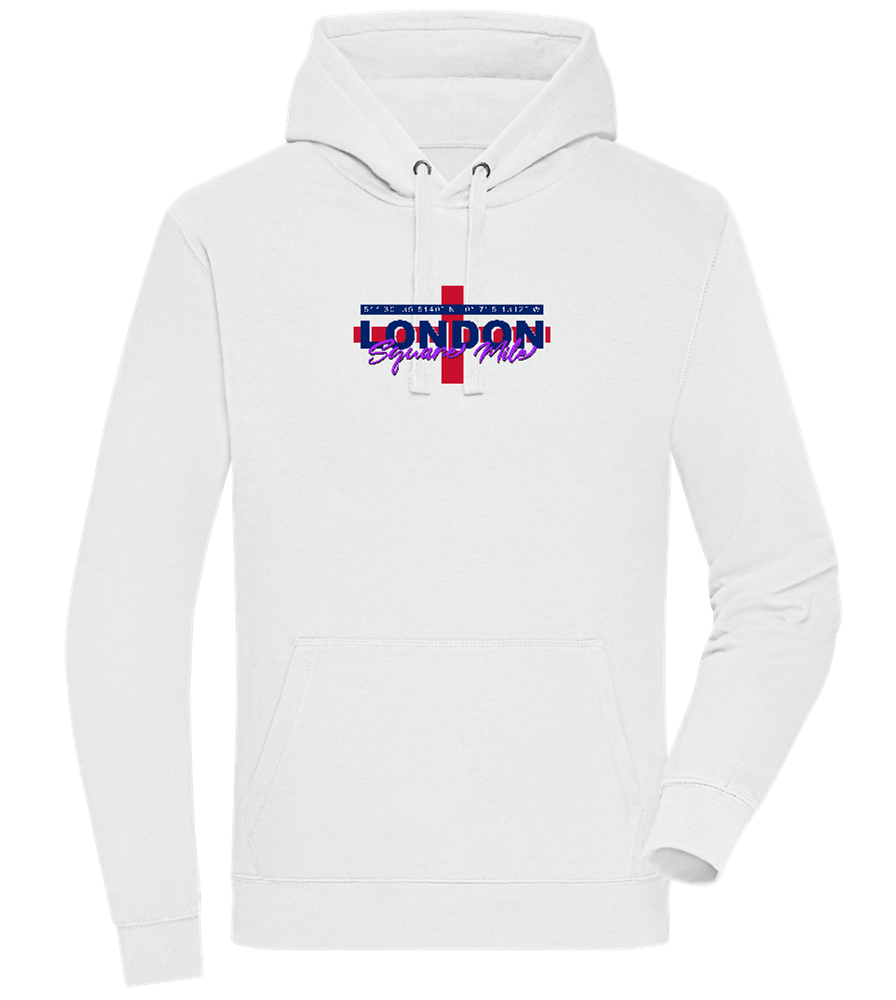 Square Mile Design - Premium unisex hoodie_WHITE_front