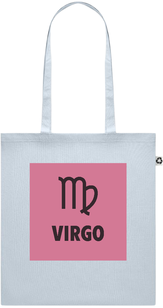 Zodiac Virgo Design - Recycled cotton colored shopping bag_BABY BLUE_front