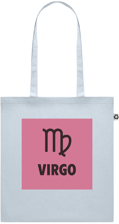 Zodiac Virgo Design - Recycled cotton colored shopping bag_BABY BLUE_front