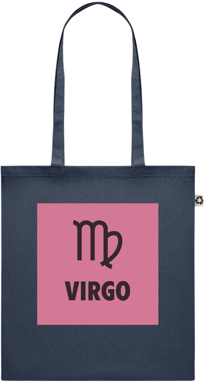 Zodiac Virgo Design - Recycled cotton colored shopping bag_FRENCH NAVY_front