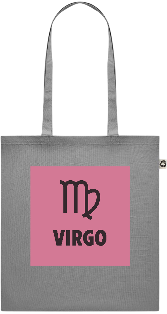 Zodiac Virgo Design - Recycled cotton colored shopping bag_STONE GREY_front