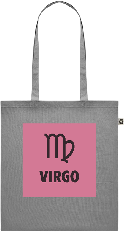 Zodiac Virgo Design - Recycled cotton colored shopping bag_STONE GREY_front