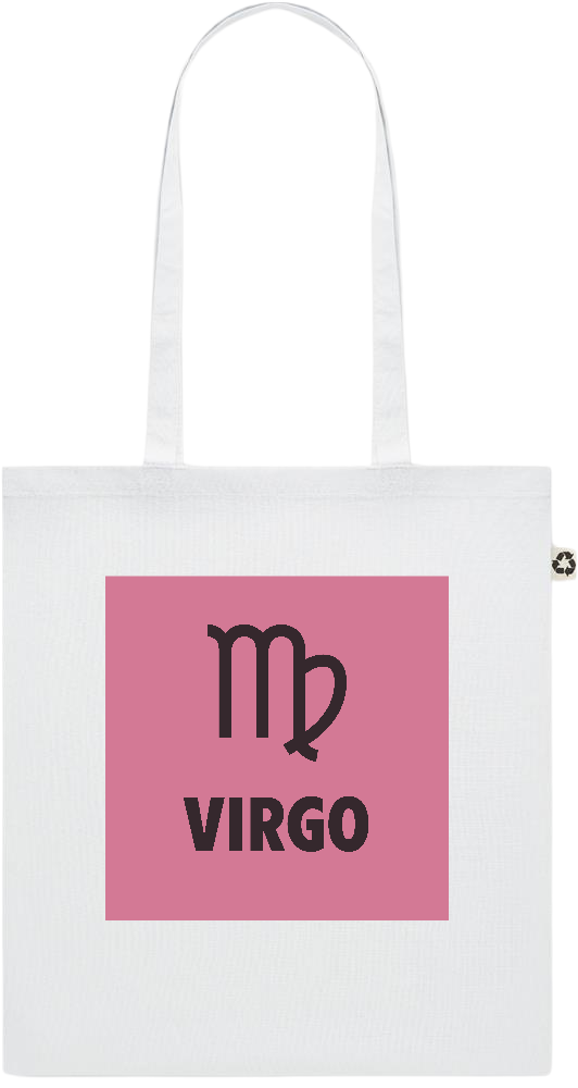 Zodiac Virgo Design - Recycled cotton colored shopping bag_WHITE_front