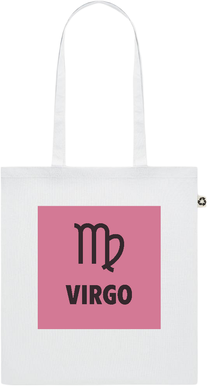 Zodiac Virgo Design - Recycled cotton colored shopping bag_WHITE_front