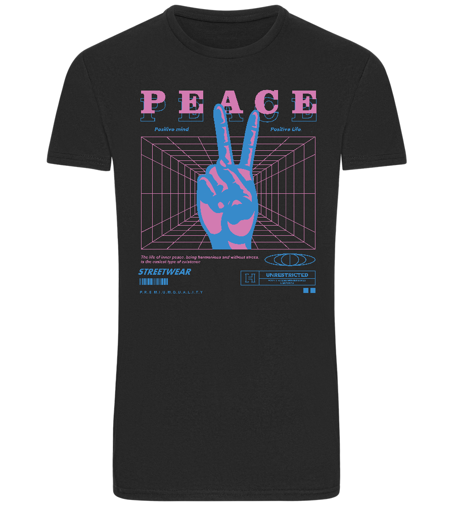 Peace Positive Mind Positive Life Design - Basic Unisex T-Shirt_DEEP BLACK_front