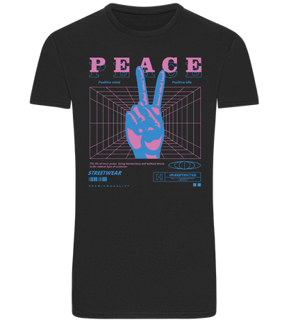 Peace Positive Mind Positive Life Design - Basic Unisex T-Shirt_DEEP BLACK_front