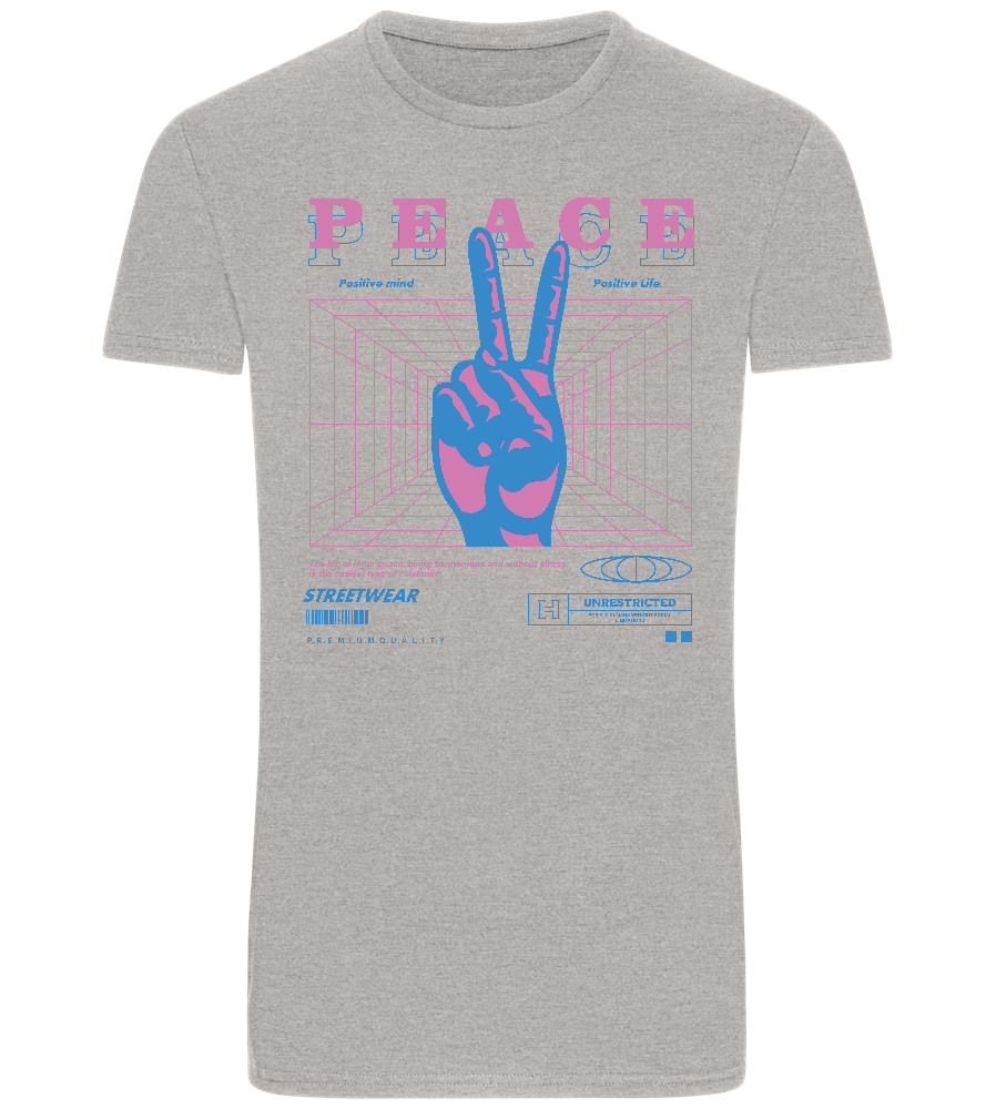 Peace Positive Mind Positive Life Design - Basic Unisex T-Shirt_ORION GREY_front