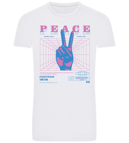 Peace Positive Mind Positive Life Design - Basic Unisex T-Shirt_WHITE_front