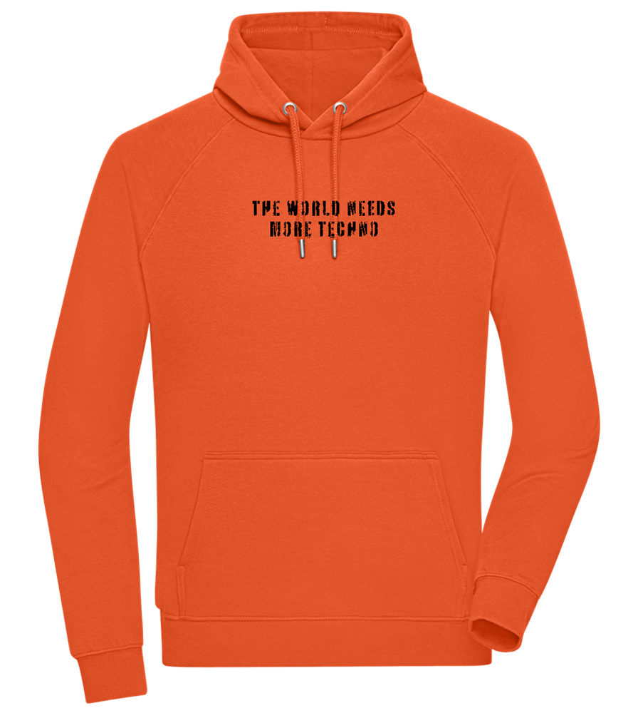 The World Needs More Techno Design - Comfort unisex hoodie_BURNT ORANGE_front