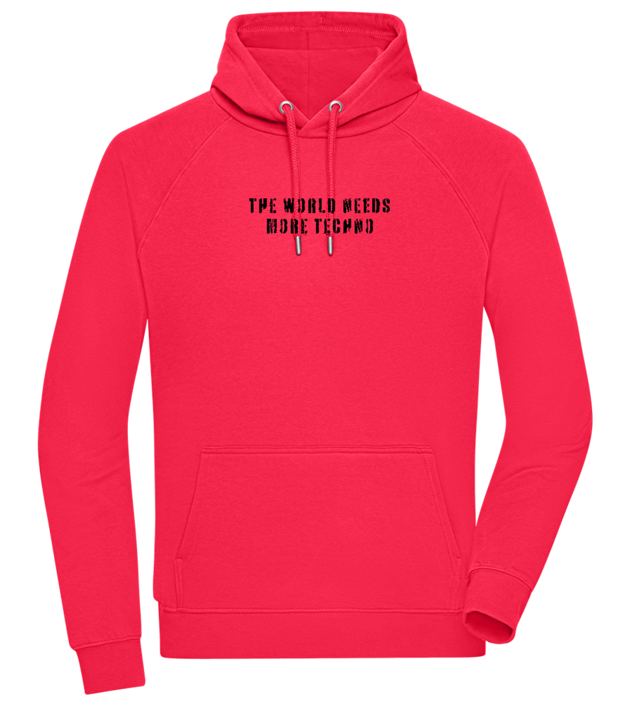 The World Needs More Techno Design - Comfort unisex hoodie_RED_front