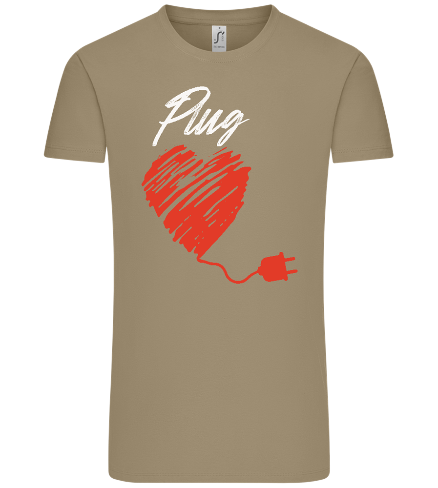 Plug Design - Comfort Unisex T-Shirt_KHAKI_front