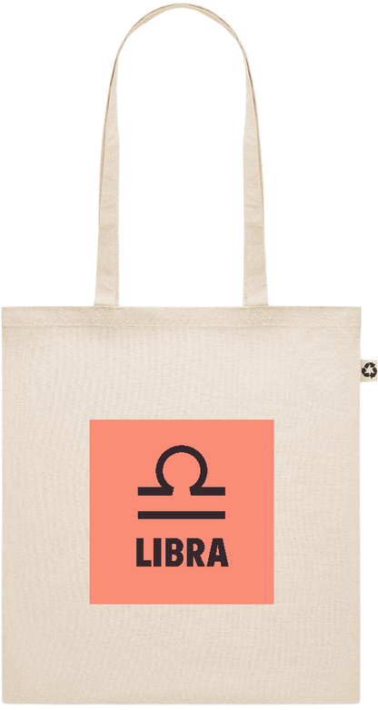 Zodiac Libra Design - Recycled cotton shopping bag_BEIGE_front