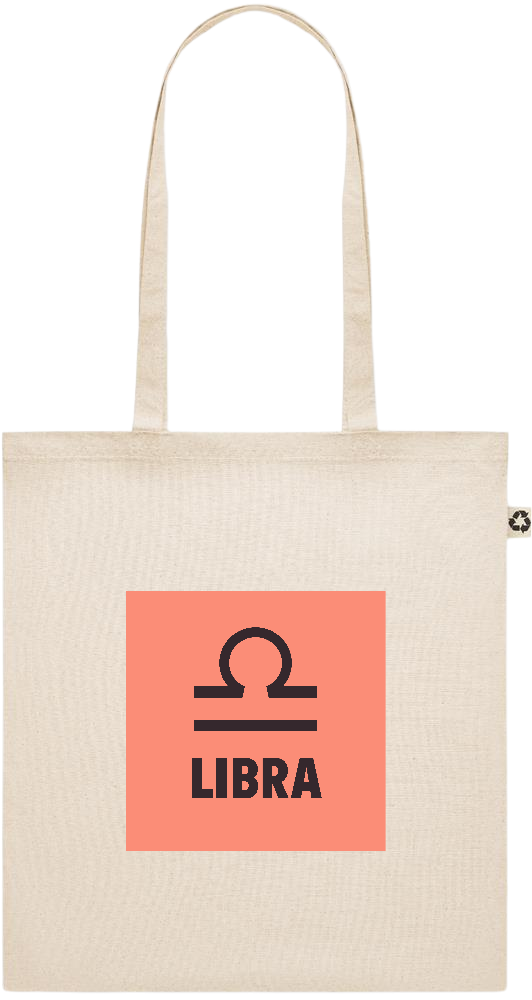 Zodiac Libra Design - Recycled cotton shopping bag_BEIGE_front