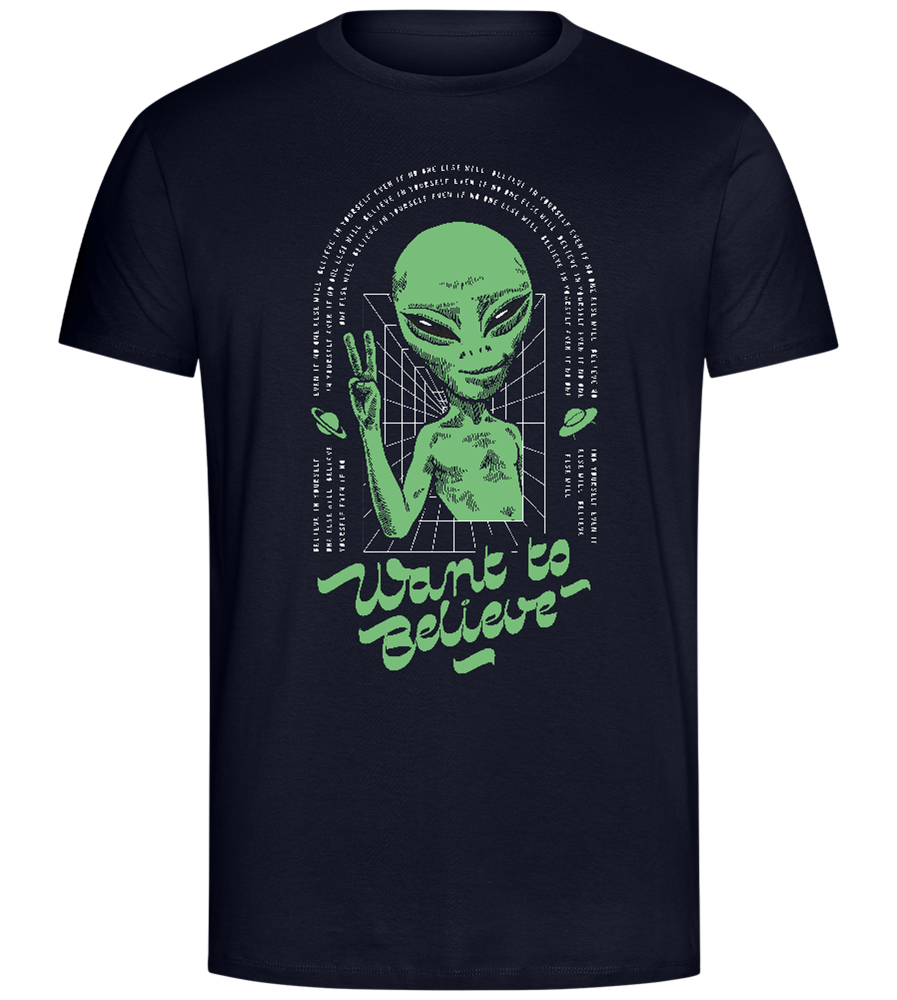 Alien Peace Design - Comfort Unisex T-Shirt_FRENCH NAVY_front