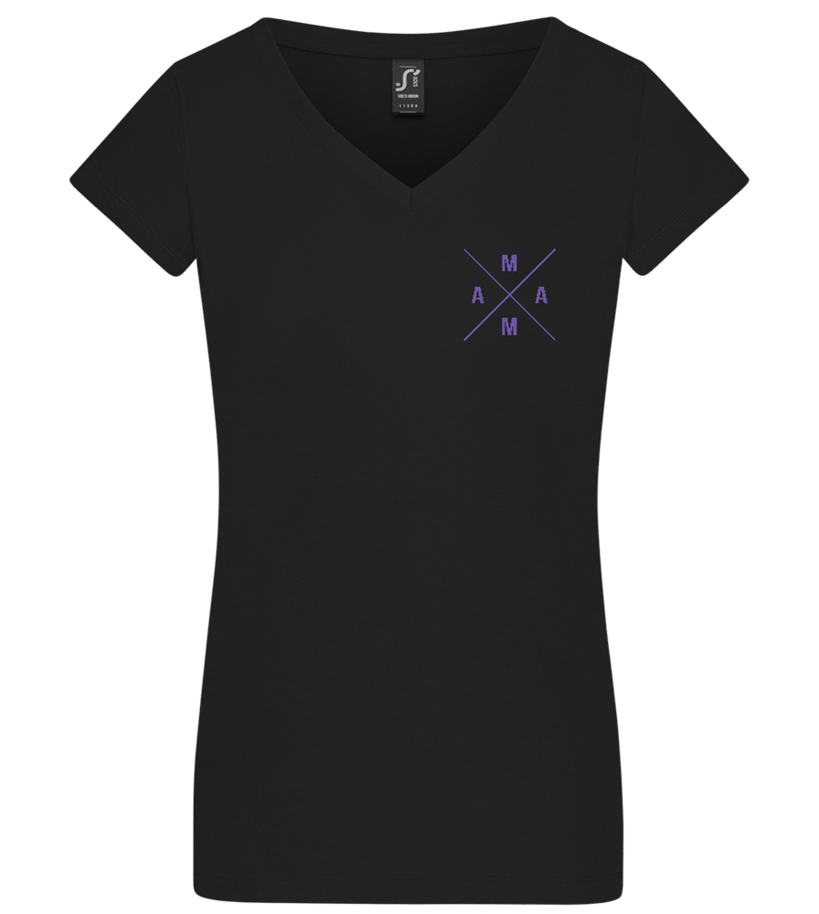 Mama Design - Basic women's v-neck t-shirt_DEEP BLACK_front