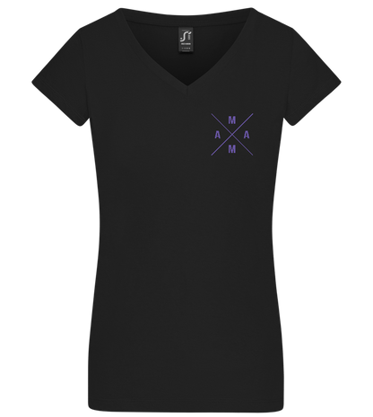 Mama Design - Basic women's v-neck t-shirt_DEEP BLACK_front
