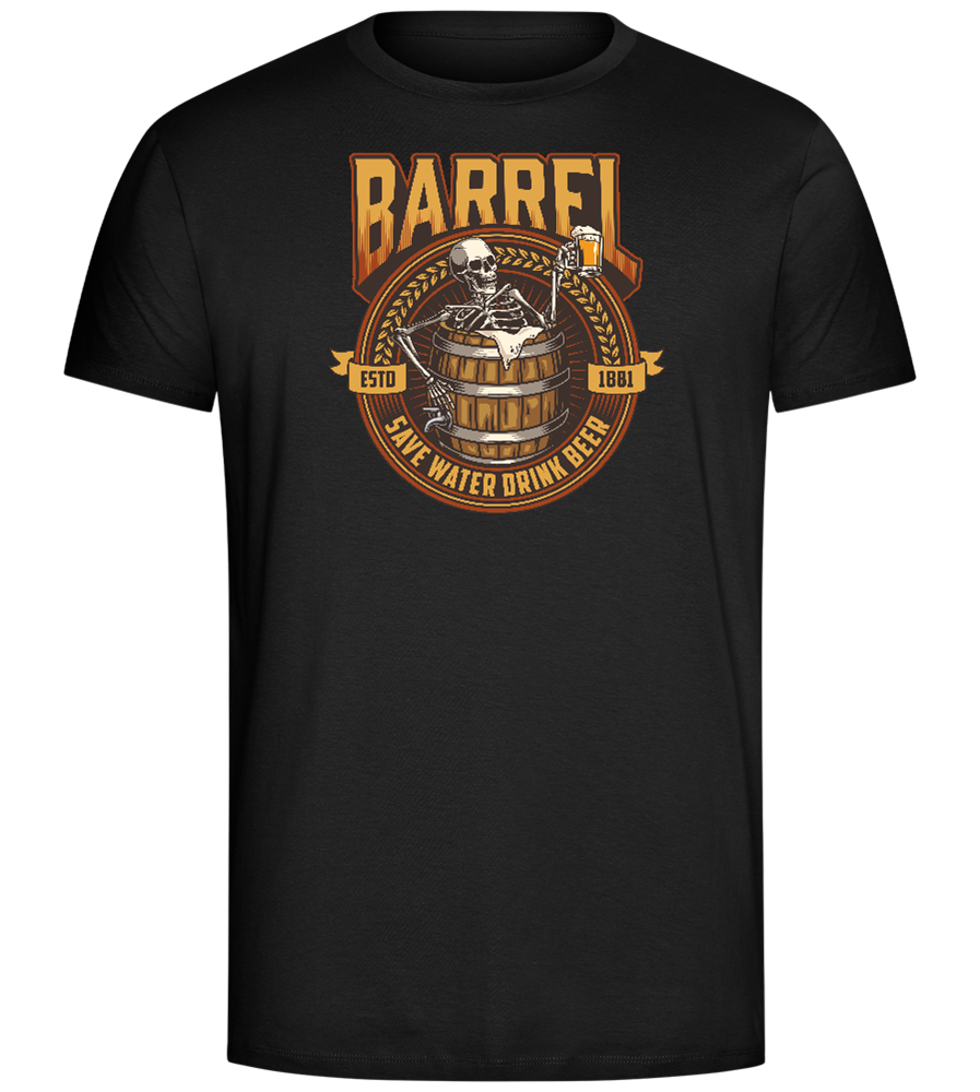 Save Water Drink Beer Barrel Design - Comfort Unisex T-Shirt_DEEP BLACK_front