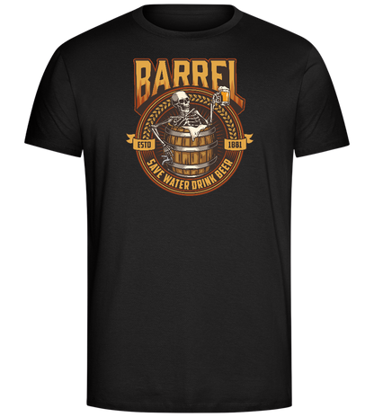 Save Water Drink Beer Barrel Design - Comfort Unisex T-Shirt_DEEP BLACK_front