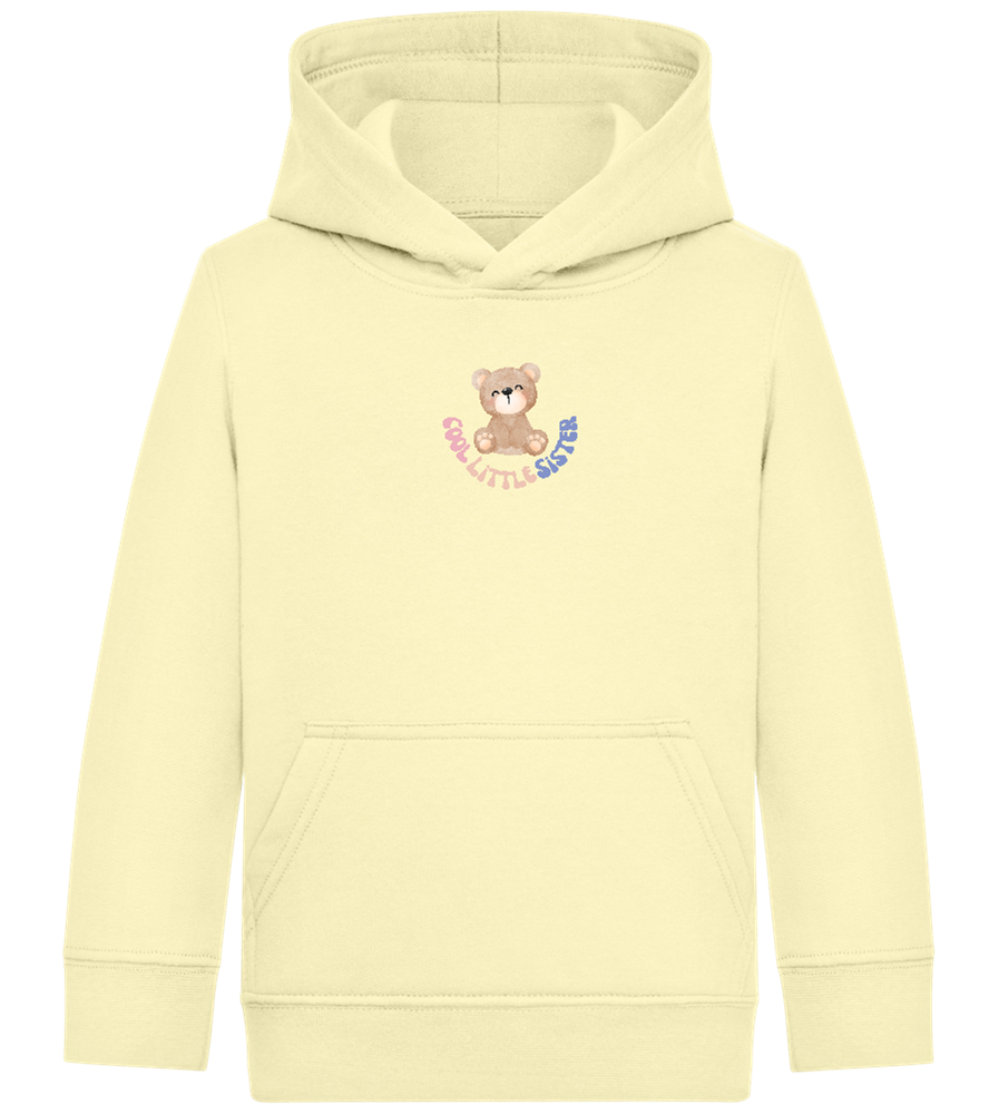 Cool Little Sister Teddy Bear Design - Comfort Kids Hoodie_AMARELO CLARO_front