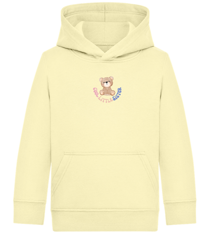 Cool Little Sister Teddy Bear Design - Comfort Kids Hoodie_AMARELO CLARO_front