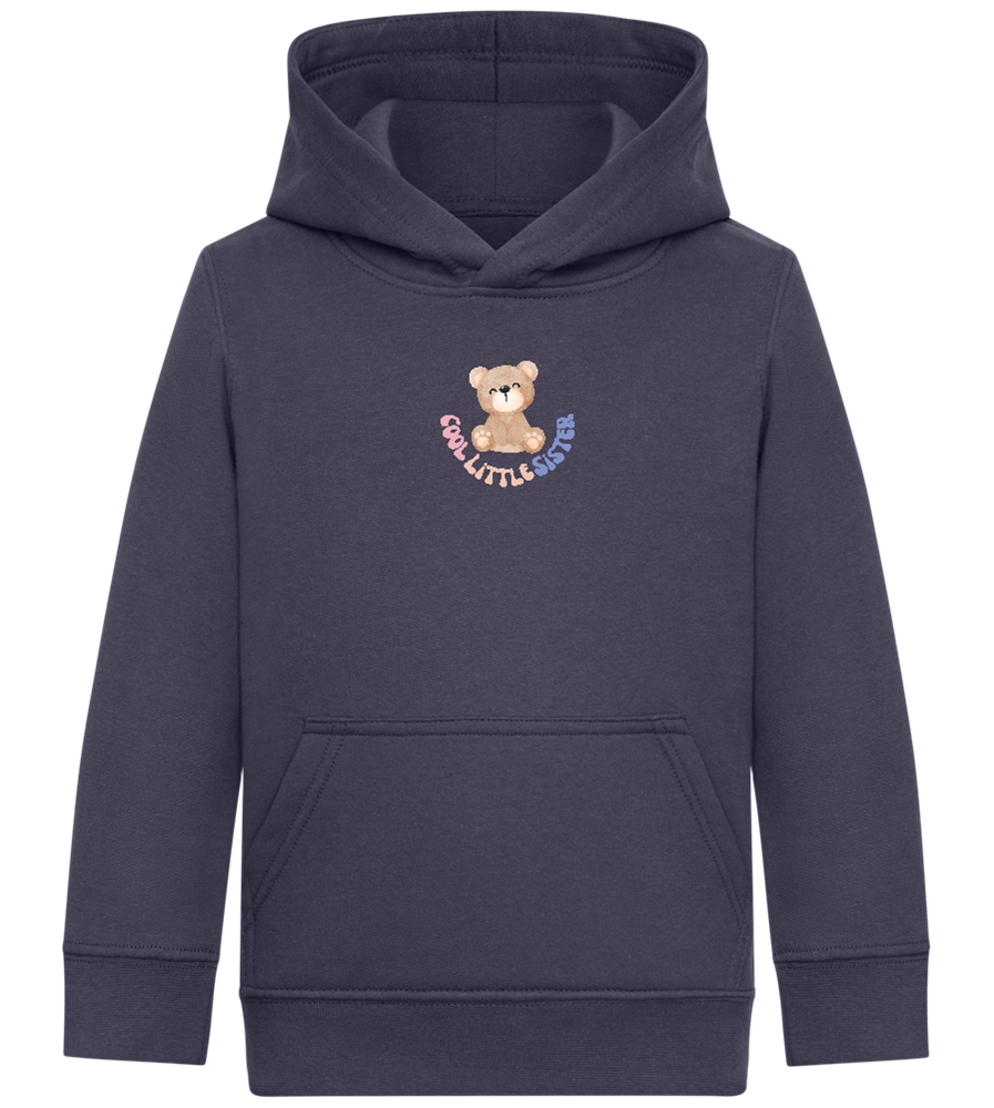 Cool Little Sister Teddy Bear Design - Comfort Kids Hoodie_FRENCH NAVY_front