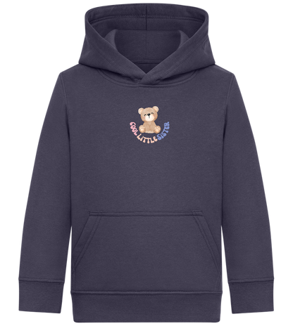 Cool Little Sister Teddy Bear Design - Comfort Kids Hoodie_FRENCH NAVY_front