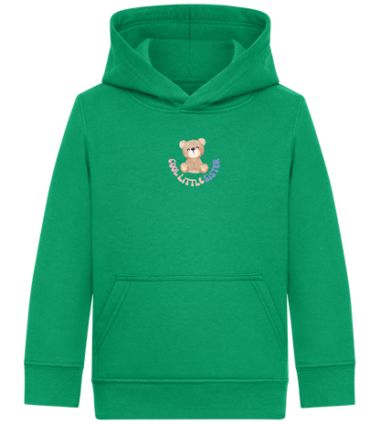 Cool Little Sister Teddy Bear Design - Comfort Kids Hoodie_MEADOW GREEN_front